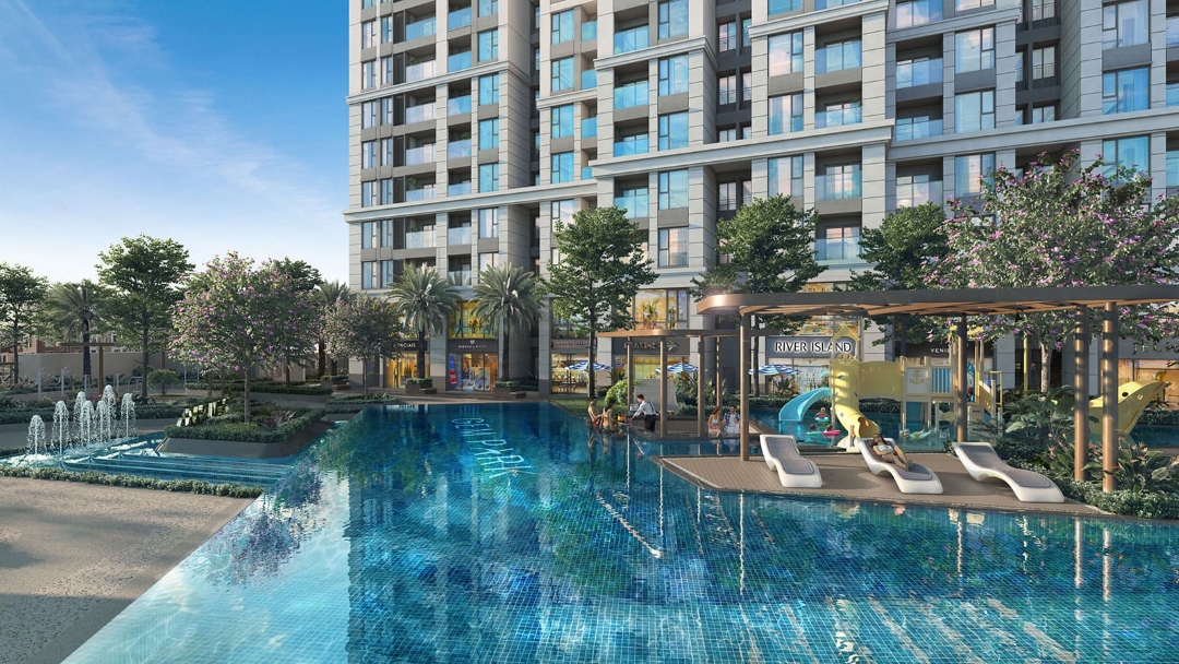 Không gian hồ bơi điện phân muối tại Gem Park Hải Phòng Không gian hồ bơi điện phân muối tại Gem Park Hải Phòng