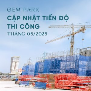 Tiến độ thi công chung cư Gem Park Hải Phòng trong T5/2025: Tòa Sapphire cán mốc tầng 8
