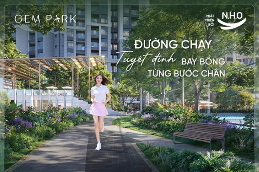 Đường chạy tại chung cư Gem Park Hải Phòng – Trải nghiệm vận động giữa thiên nhiên đa tầng