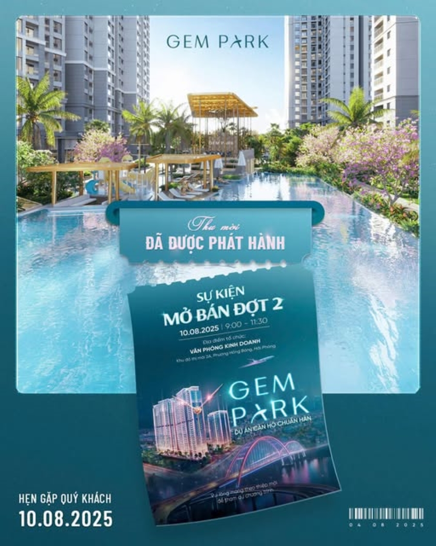 Sự kiện mở bán chung cư Gem Park đợt 2: Cơ hội cuối cùng để sở hữu căn hộ chuẩn Hàn với mức giá ưu đãi Sự kiện mở bán chung cư Gem Park đợt 2: Cơ hội cuối cùng để sở hữu căn hộ chuẩn Hàn với mức giá ưu đãi