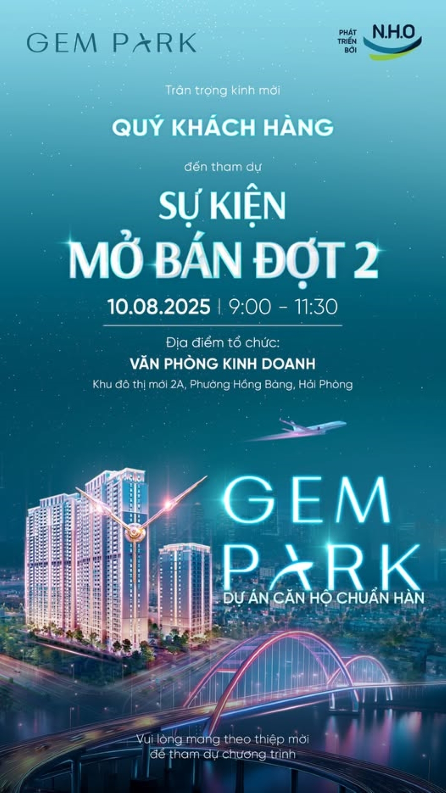 Thông tin thời gian, địa điểm diễn ra sự kiện mở bán chung cư Gem Park đợt 2 Thông tin thời gian, địa điểm diễn ra sự kiện mở bán chung cư Gem Park đợt 2