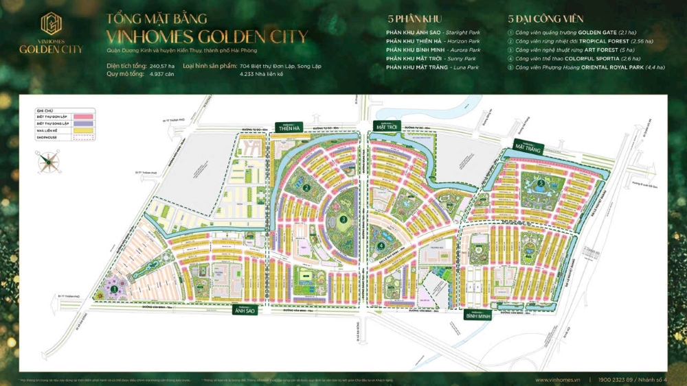 Tổng quan quy hoạch các phân khu tại dự án Vinhomes Golden City Tổng quan quy hoạch các phân khu tại dự án Vinhomes Golden City
