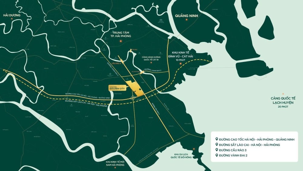Vị trí dự án Vinhomes Golden City trên bản đồ kết nối Vị trí dự án Vinhomes Golden City trên bản đồ kết nối