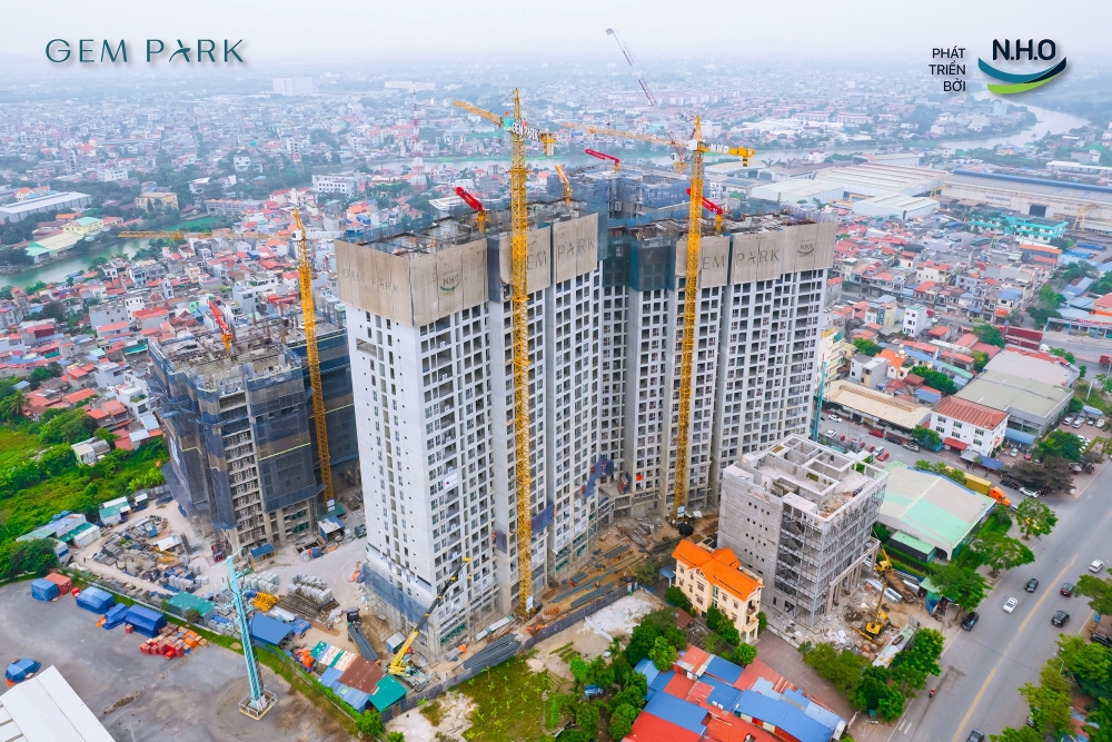 Toàn cảnh tiến độ thi công chung cư Gem Park Hải Phòng trong T12/2025 qua số liệu cụ thể