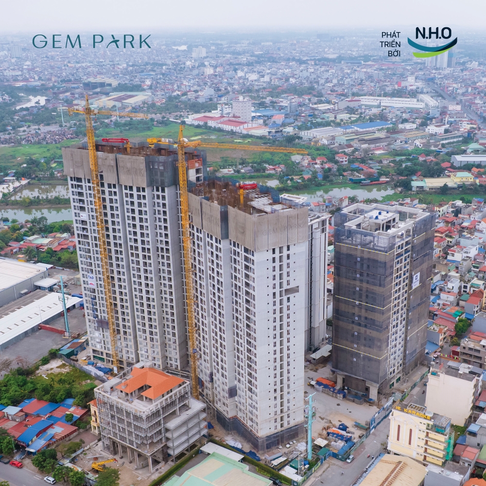 Tiến độ thi công chung cư Gem Park Hải Phòng trong T3/2026: Các tòa tháp đang đạt đến những cột mốc quan trọng